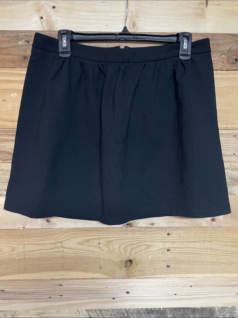 J. Crew size 12 Black Super Soft and Stretchy Mini Skirt with Back Zip Closure